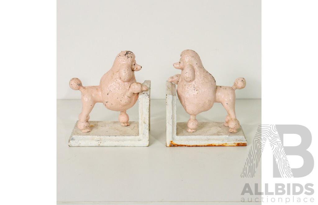 Pair of Cast Iron Poodle Bookends