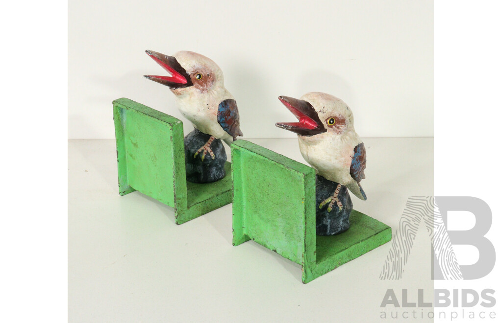 Pair of Cast Iron Kookaburra Bookends