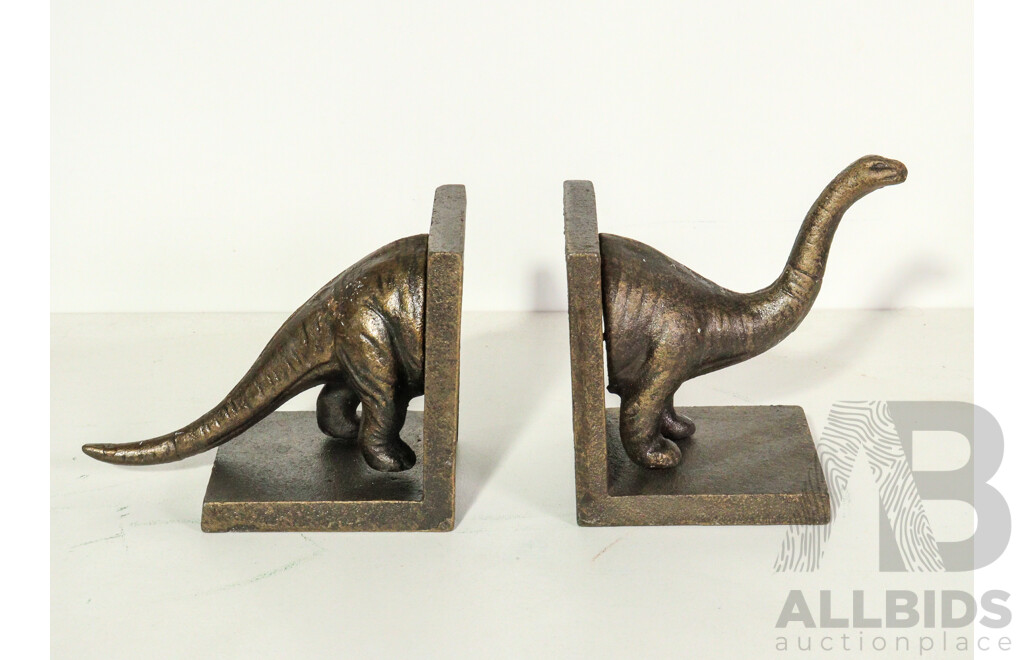 Pair of Cast Iron Dinosaur Bookends