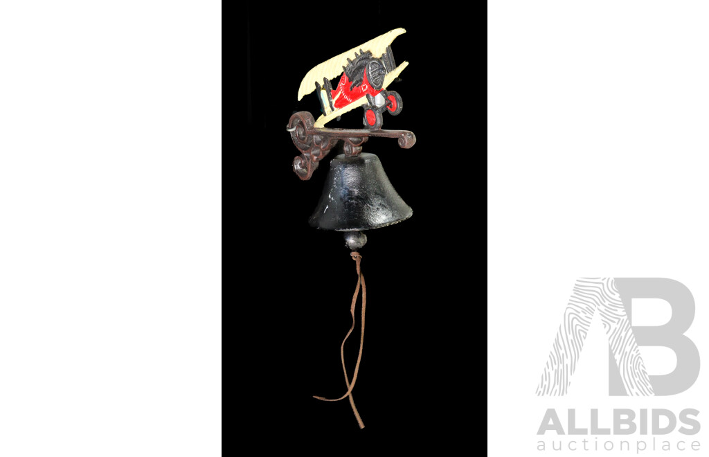 Cast Iron Airplane Wall Mounted Doorbell