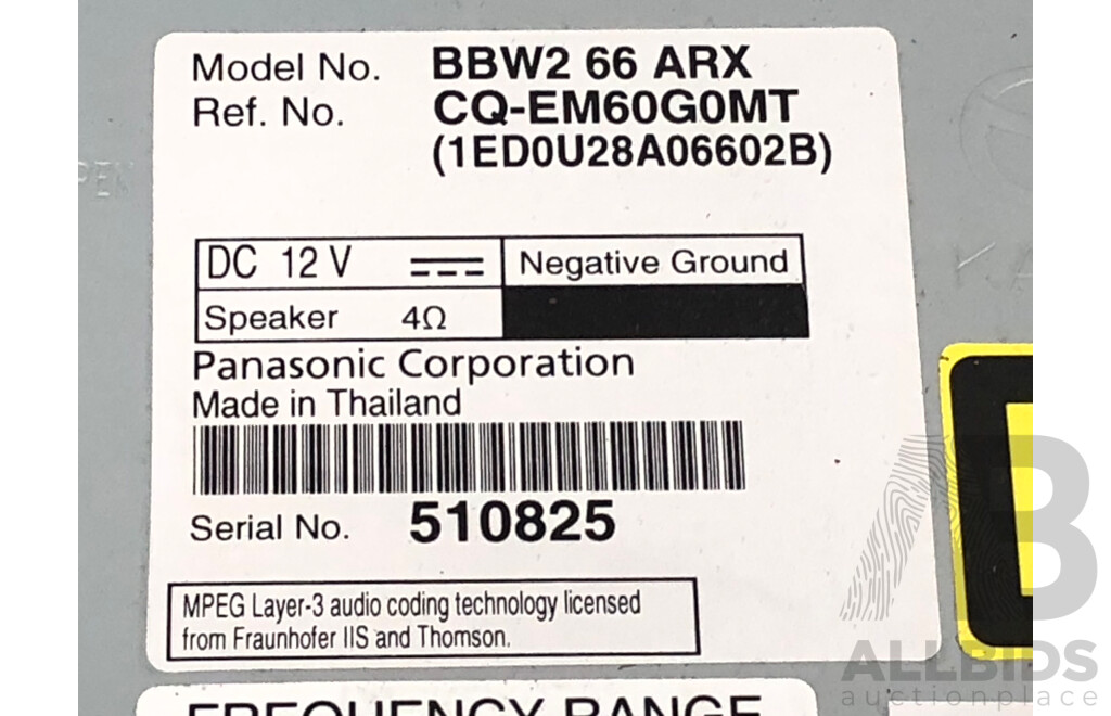 Mazda Radio/CD Head Unit