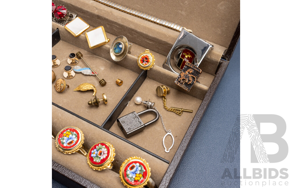Assorted Cufflinks, Dinner Shirt Studs, Tie Pins and Other Accessories - Comes in Swedish Made Royal Jewellery Box