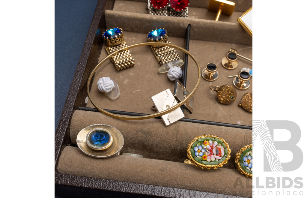 Assorted Cufflinks, Dinner Shirt Studs, Tie Pins and Other Accessories - Comes in Swedish Made Royal Jewellery Box