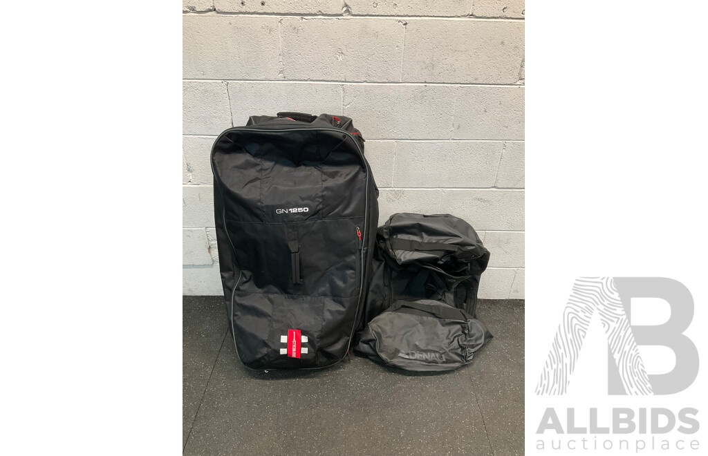 GRAY NICOLLS (GN1250) Cricket Bag and DENALI Expedition Duffle Bag - ORP $ 359 - Lot of 2