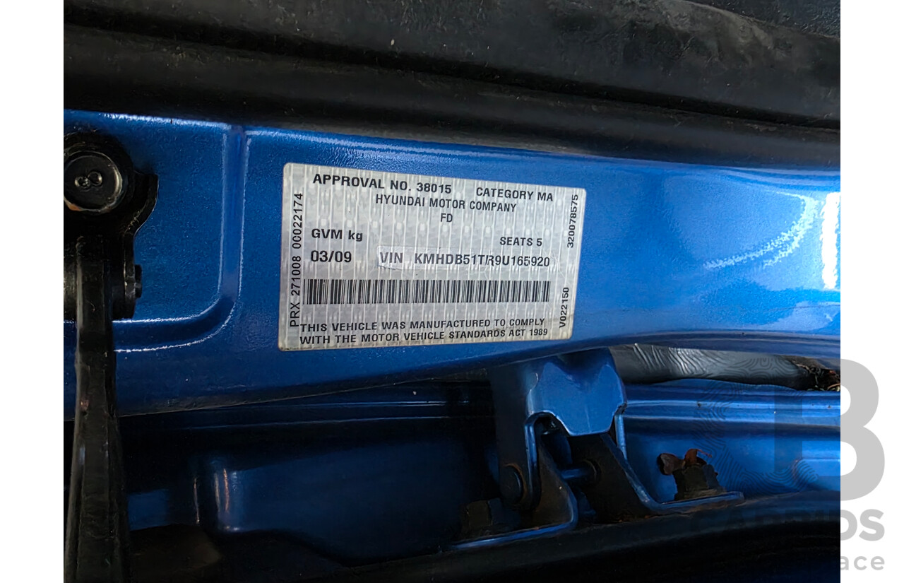 3/2009 Hyundai i30 SX 1.6 CRDi FD MY09 5d Hatchback Blue Turbo Diesel 1.6L