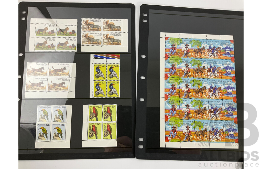 Collection of Australian 1980/81/82  Mint Stamp Blocks Including Sets and Two Dollar Painting Series Block of Four
