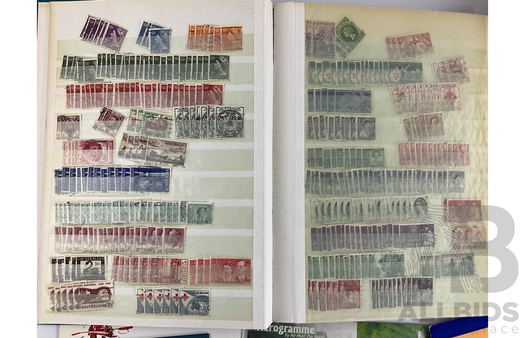 Album of Australian Cancelled Stamps, Including Predecimal, Kangaroo on Map, KGV, KGVI, QE2, Overprints and 1978/79 Stamp Packs, Box of Stamp Pocket Strips