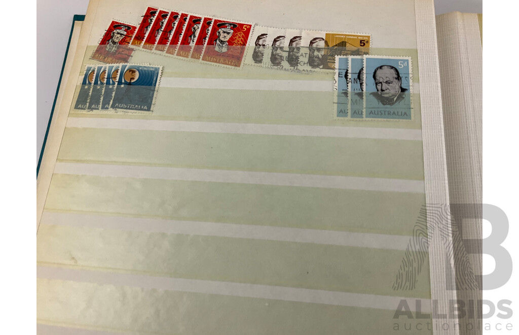 Album of Australian Cancelled Stamps, Including Predecimal, Kangaroo on Map, KGV, KGVI, QE2, Overprints and 1978/79 Stamp Packs, Box of Stamp Pocket Strips