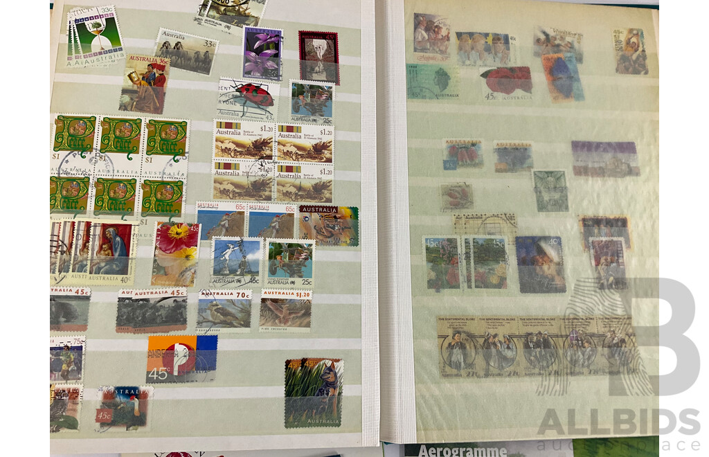 Album of Australian Cancelled Stamps, Including Predecimal, Kangaroo on Map, KGV, KGVI, QE2, Overprints and 1978/79 Stamp Packs, Box of Stamp Pocket Strips