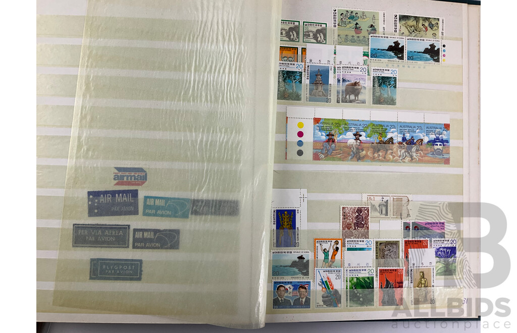 Album of Antique and Vintage International Stamps Including USA Inter Revenue Overprints, Lincoln, Franklin, Washington, Roosevelt, Canada QV, KEVII KGV, New Zealand Predecimal, Great Britain, Denmark, Germany