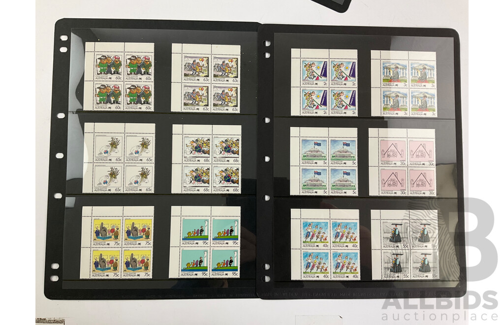Australian 1987/88 Mint Stamp Mini Sheets, Blocks, Booklets, Gutters Including Sets, Joint Issue, First Fleet, Early Years, Expo88,