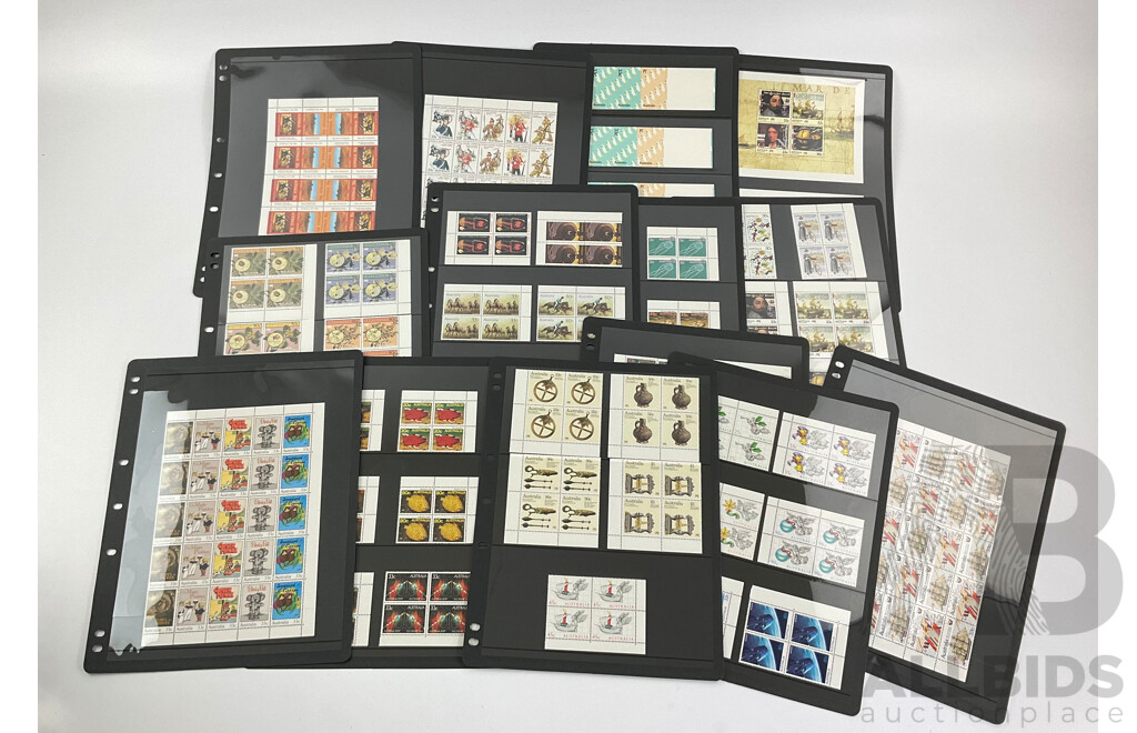 Collection of Australian 1980's Mint Stamp Blocks and Mini Sheets Including Sets, Terra Australis, Classic Australian Story Books and More