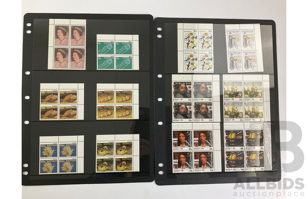 Collection of Australian 1980's Mint Stamp Blocks and Mini Sheets Including Sets, Terra Australis, Classic Australian Story Books and More