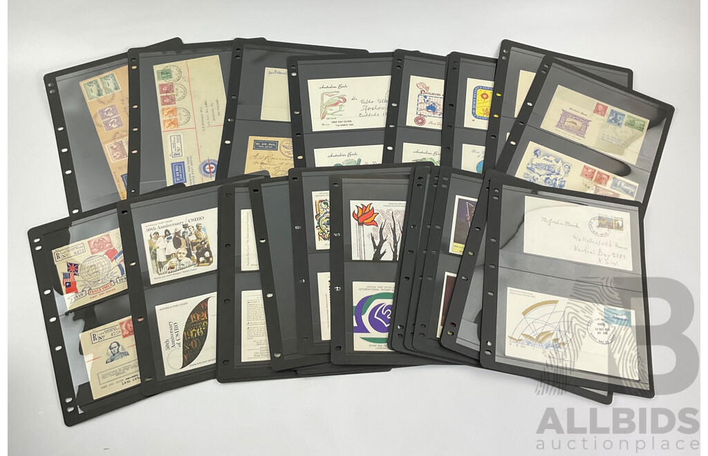 Collection of Vintage Australian Registered Post and First Day Cover Including 1934 First Official Airmail Australia to PNG, 1938 Registered First Airmail From Australia to USA Via New Zealand..........