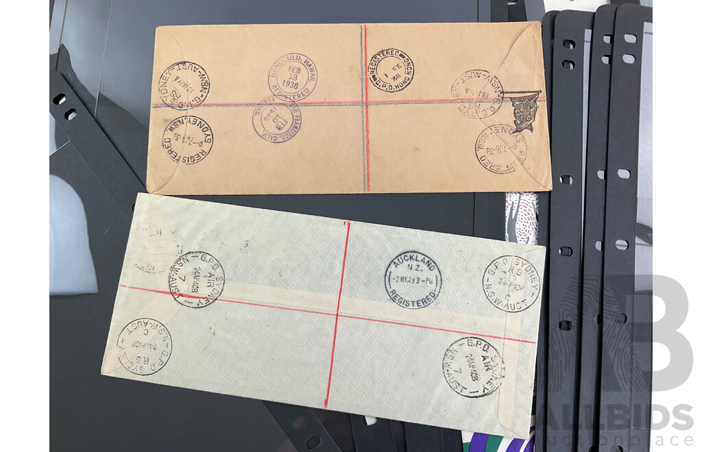 Collection of Vintage Australian Registered Post and First Day Cover Including 1934 First Official Airmail Australia to PNG, 1938 Registered First Airmail From Australia to USA Via New Zealand..........