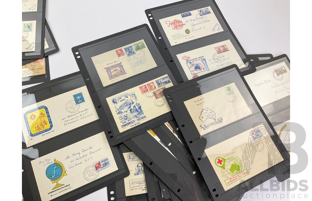 Collection of Vintage Australian Registered Post and First Day Cover Including 1934 First Official Airmail Australia to PNG, 1938 Registered First Airmail From Australia to USA Via New Zealand..........