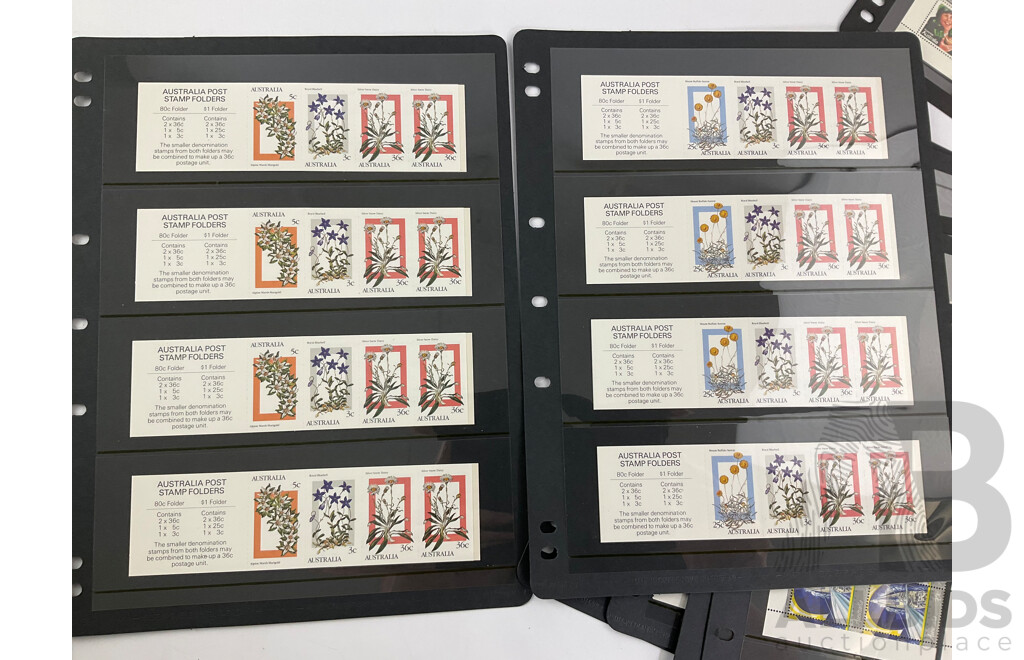 Collection of Australian 1980's Mint Stamp Blocks and Sheets Including Sets, Bicentennial, Click Go the Shears, Christmas 1986 and More