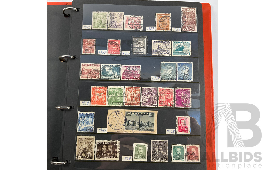 Album of Antique/Vintage International Stamps Including Poland, Portugal, Romania, USSR, San Remo, Spain, Sweden, Switzerland, Turkey, Vatican City, Yugoslavia