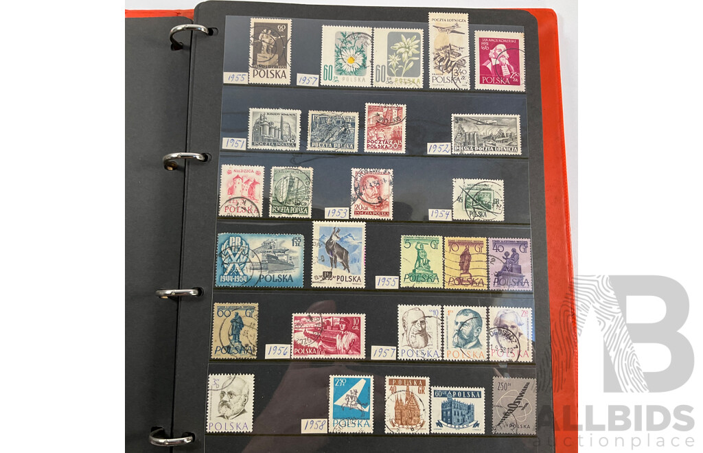 Album of Antique/Vintage International Stamps Including Poland, Portugal, Romania, USSR, San Remo, Spain, Sweden, Switzerland, Turkey, Vatican City, Yugoslavia