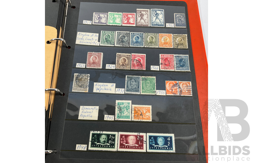 Album of Antique/Vintage International Stamps Including Poland, Portugal, Romania, USSR, San Remo, Spain, Sweden, Switzerland, Turkey, Vatican City, Yugoslavia
