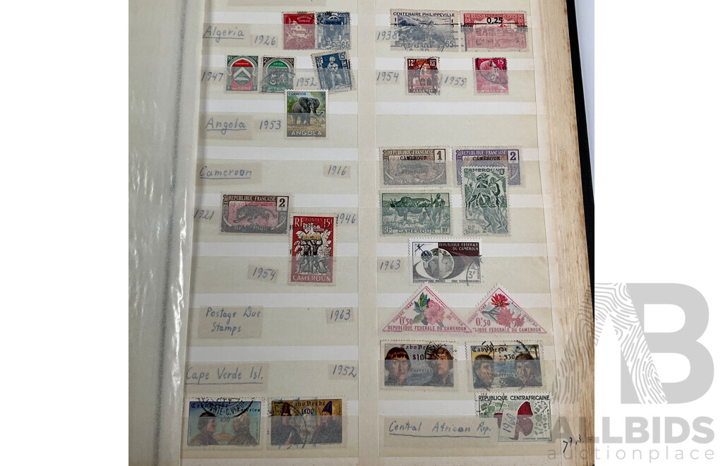 Two Albums of Antique and Vintage Stamps Including Nauru, PNG, Africa, South America, China, Central America, Japan, Middle East, Singapore, Greece, Hungary, Italy, Ireland, Norway