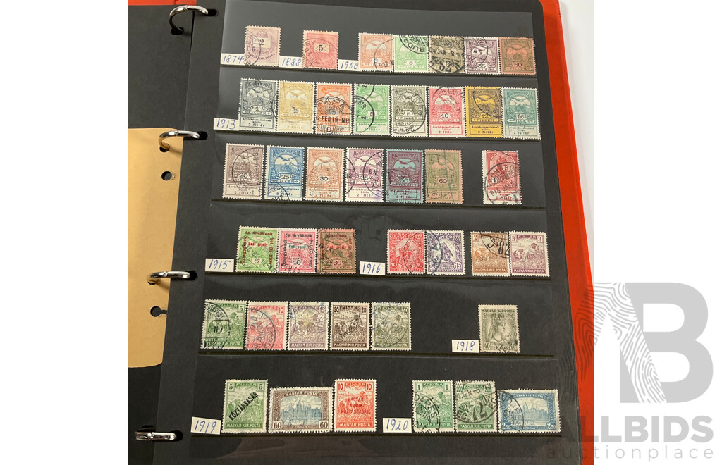 Two Albums of Antique and Vintage Stamps Including Nauru, PNG, Africa, South America, China, Central America, Japan, Middle East, Singapore, Greece, Hungary, Italy, Ireland, Norway