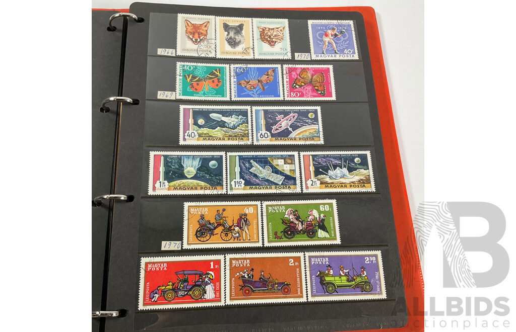 Two Albums of Antique and Vintage Stamps Including Nauru, PNG, Africa, South America, China, Central America, Japan, Middle East, Singapore, Greece, Hungary, Italy, Ireland, Norway