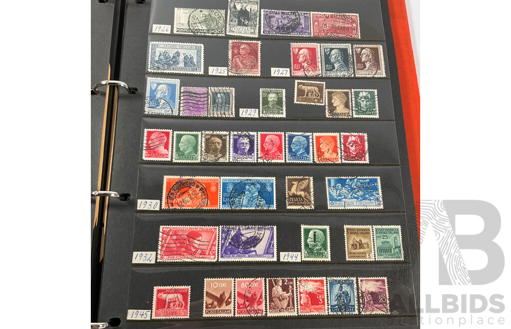Two Albums of Antique and Vintage Stamps Including Nauru, PNG, Africa, South America, China, Central America, Japan, Middle East, Singapore, Greece, Hungary, Italy, Ireland, Norway