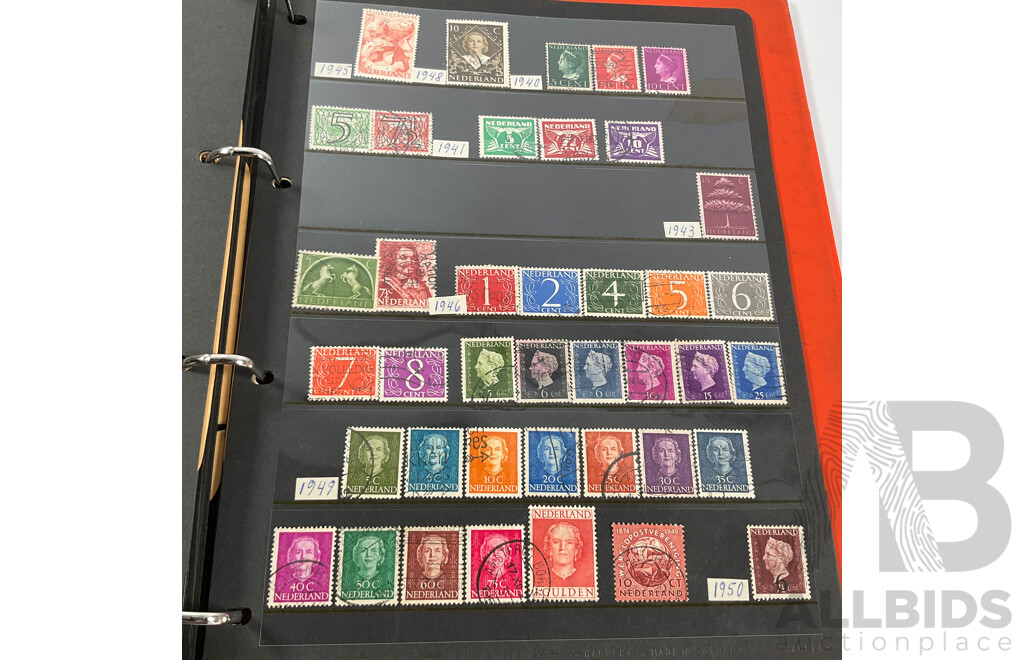 Two Albums of Antique and Vintage Stamps Including Nauru, PNG, Africa, South America, China, Central America, Japan, Middle East, Singapore, Greece, Hungary, Italy, Ireland, Norway