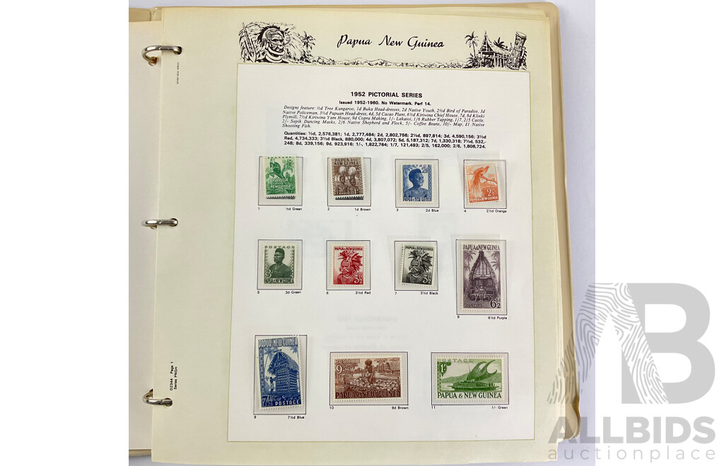 Papua New Guinea Seven Seas Mint Stamp Album 1952 to 1986