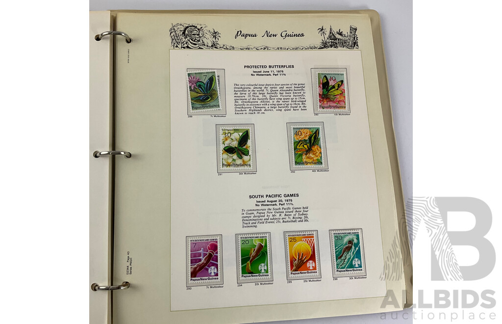 Papua New Guinea Seven Seas Mint Stamp Album 1952 to 1986