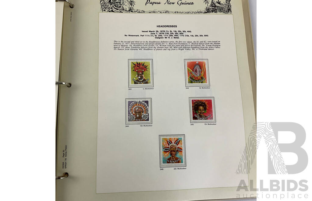 Papua New Guinea Seven Seas Mint Stamp Album 1952 to 1986