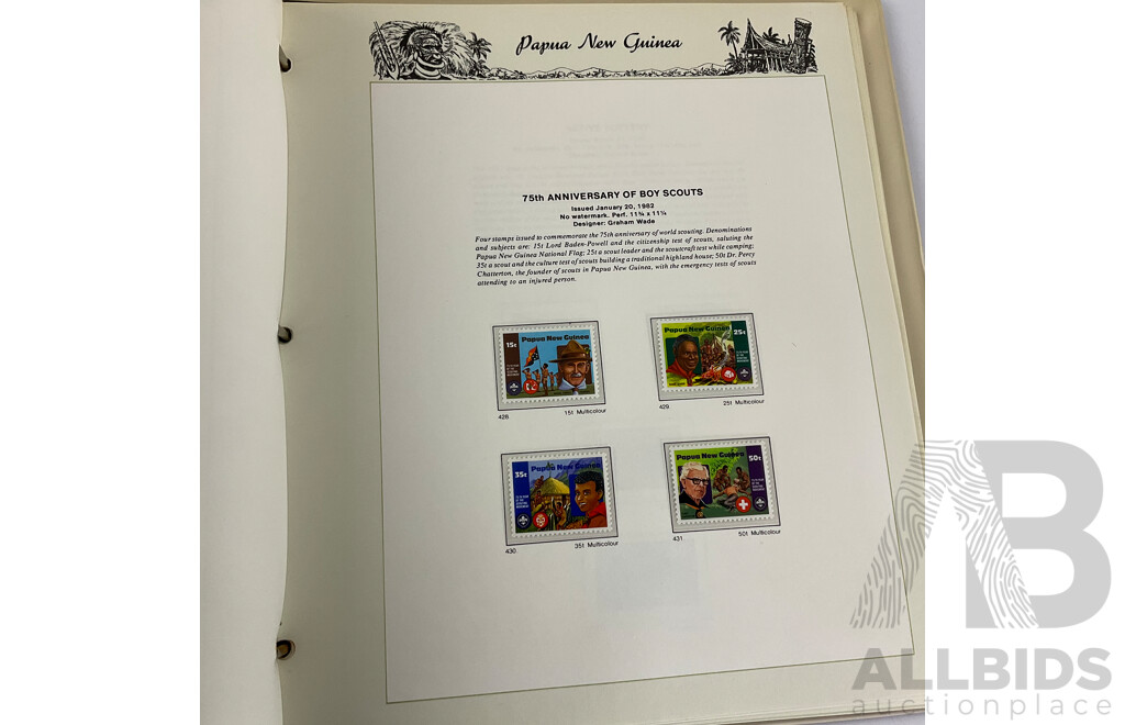 Papua New Guinea Seven Seas Mint Stamp Album 1952 to 1986