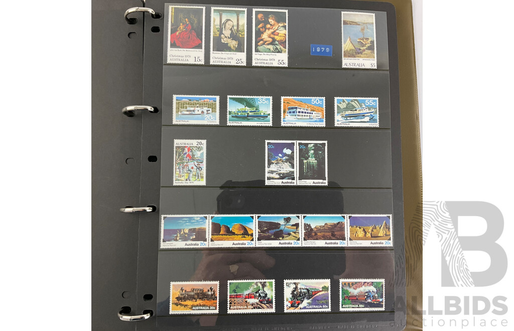 Album of Australian Mint Stamps and Strips Examples Spanning 1975 to 1988, Ten Dollar Tom Roberts
