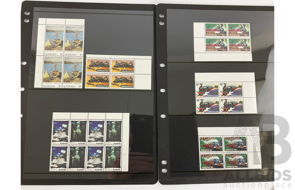 Collection of Australian 1978/79  Mint Stamp Blocks Including Sets and Five Dollar Painting Series Block of Four