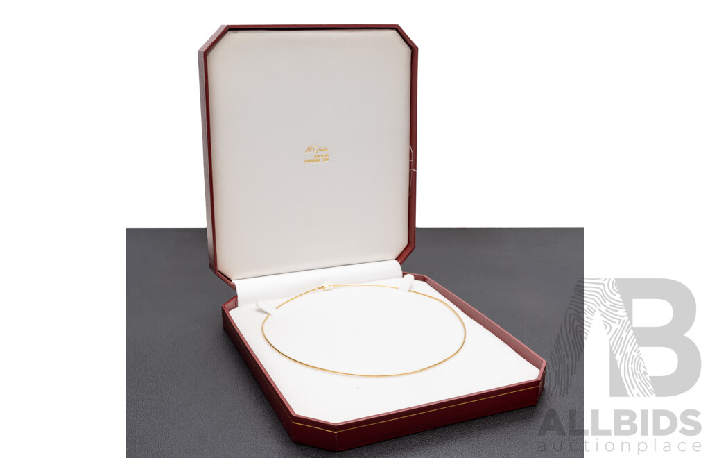 9ct Omega Necklace, 1.2mm Wide, 45cm, 5.0 Grams - Comes in Original Presentation Box