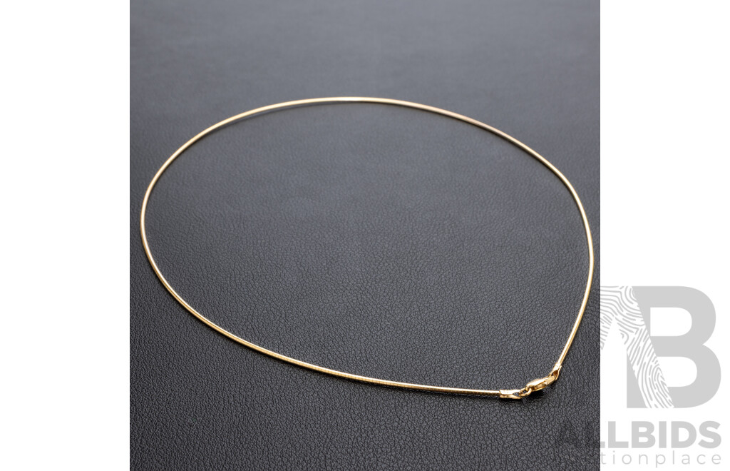 9ct Omega Necklace, 1.2mm Wide, 45cm, 5.0 Grams - Comes in Original Presentation Box