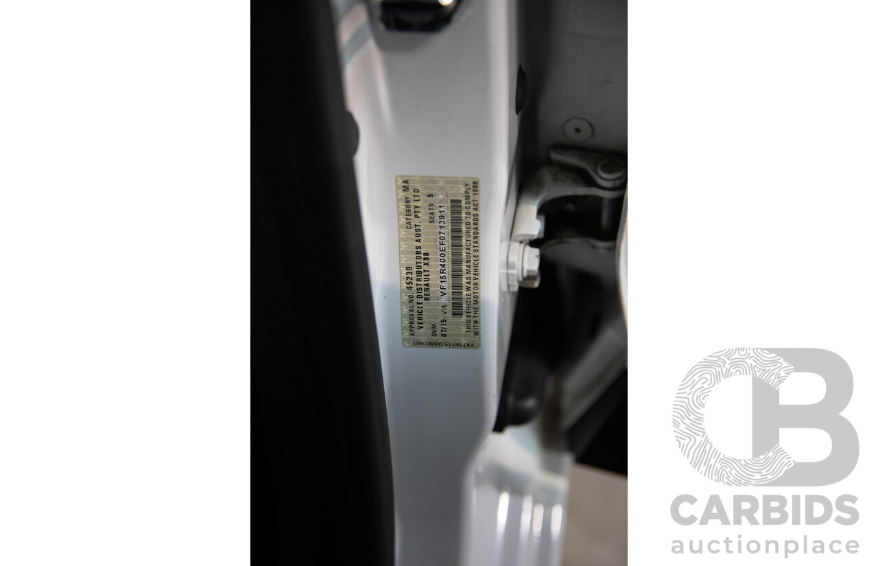 7/2015 Renault Clio Expression + X98 5d Hatchback Glacier White Turbo 1.2L