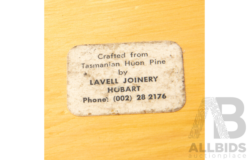 Nice Collection Australian Hand Turned Treen Including Huon Pine Appetizer Dish by Jose Lehete, Huon Pine Dish, Purple Gidgee Dish by Neal Kirkham with Pewter Top and More