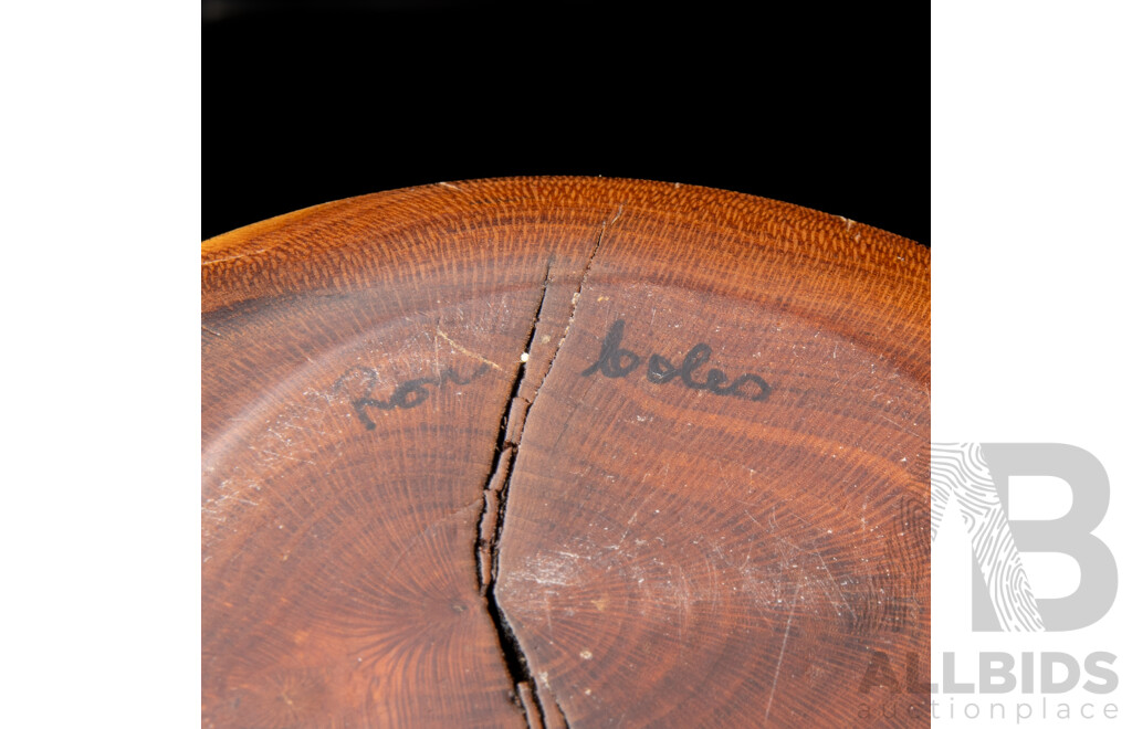 Nice Collection Australian Hand Turned Treen Including Huon Pine Appetizer Dish by Jose Lehete, Huon Pine Dish, Purple Gidgee Dish by Neal Kirkham with Pewter Top and More