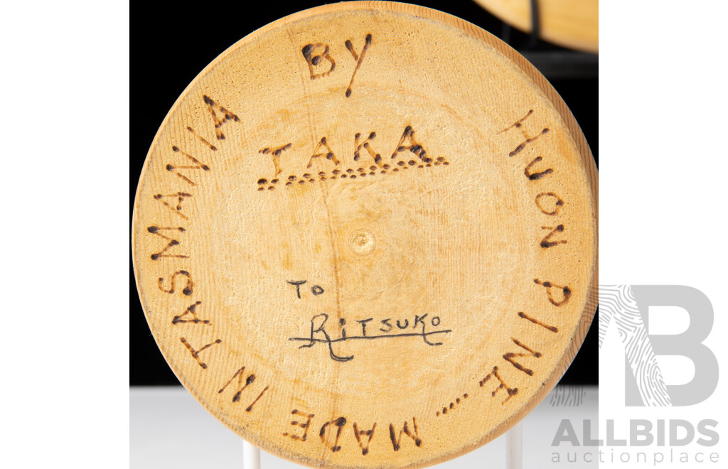 Nice Collection Australian Hand Turned Treen Including Huon Pine Mortar & Pestle, Bloodwood & She Oak Dish by Neal Kirkham with Pewter Top and More