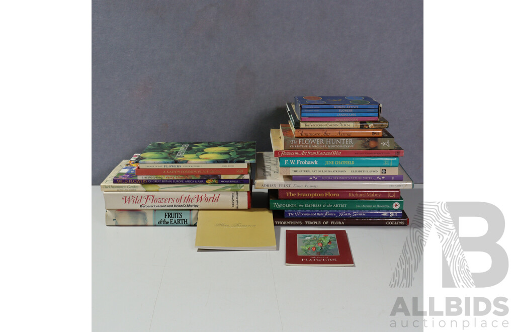 Large Collection Books Regarding Art of the Natural World Including Flowers and More