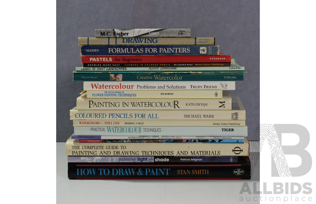 Collection Books Regarding Art Technique Including Watercolours and More