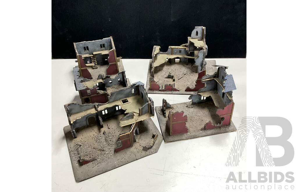 Five Scaled War Scene Buildings