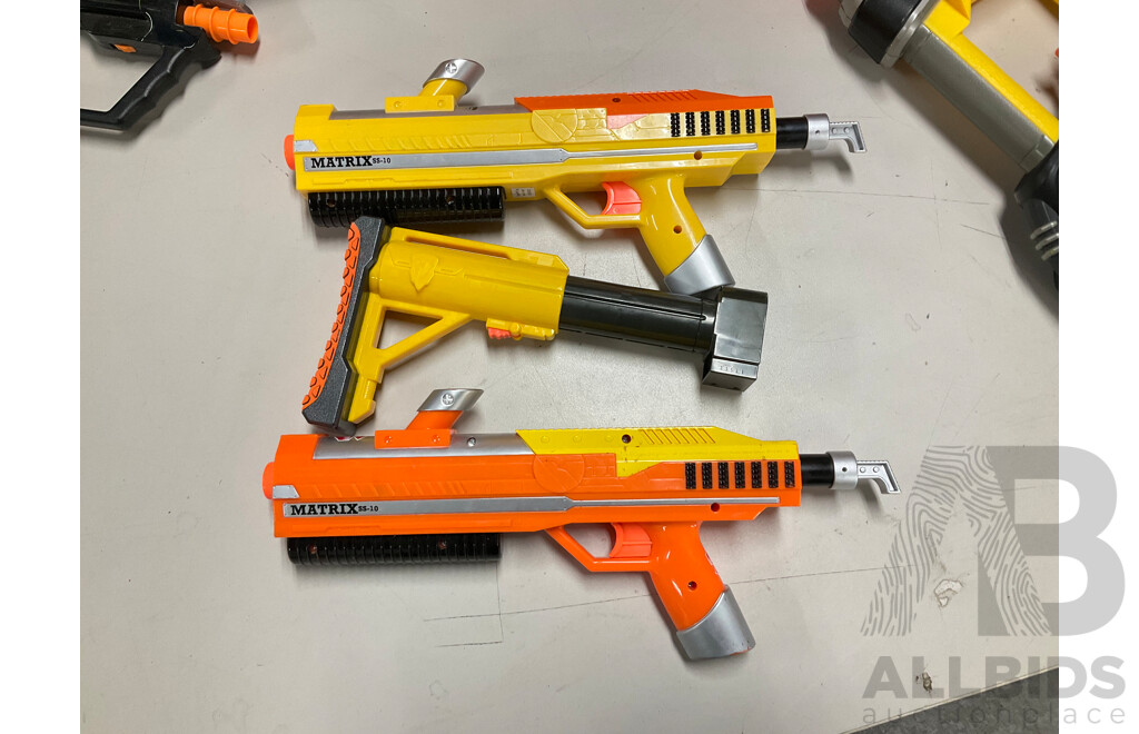 Collection of Toy Guns Including Nerf and Tech Group