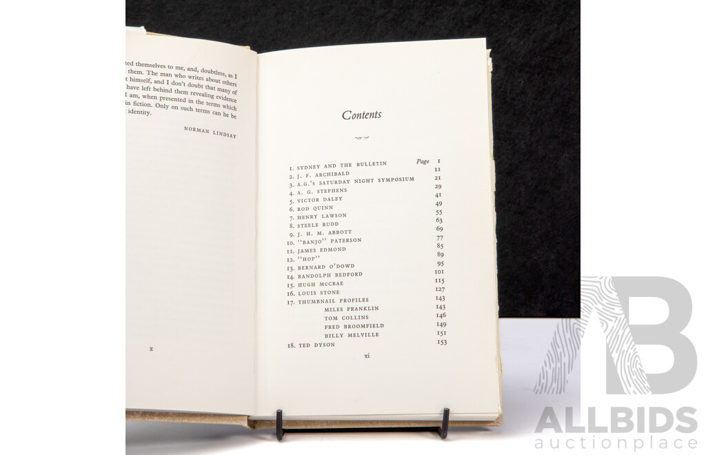 Norman Lindsay, (19th/20th Centuries, Australian, 1879-1969), Bohemians of the Bulletin, First Edition Hard Cover with Dust Jacket, Angus & Robertson, 1965