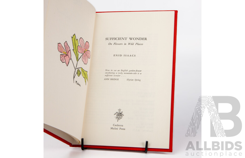 Enid Isaacs OAM, (20th Century, Australian, 1924-2015), Sufficient Wonder, Signed and Limited Edition Bound Book with Hand Coloured Illustrations
