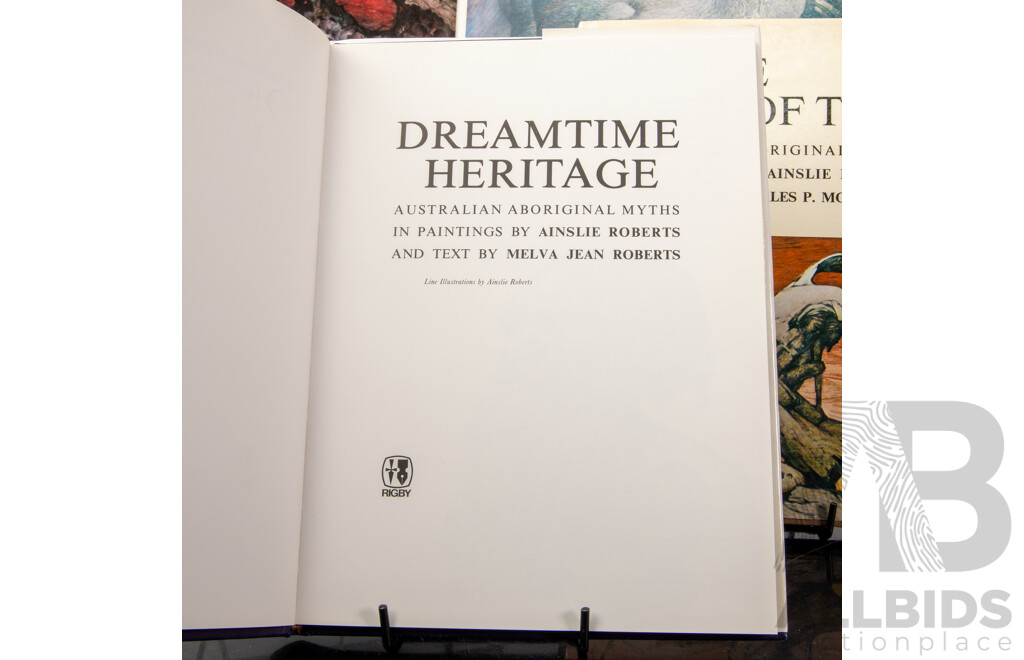 Collection Five Books on Australian Indigenous Myths Illustrated by Ainslie Roberts, All Hardcovers with Dust Jackets
