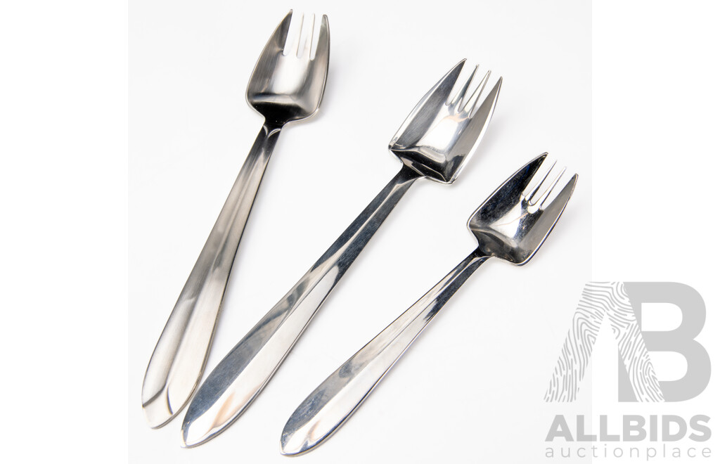 Three Sets Six the Original Splayds Stainless Steel Satin Finish in Original Boxes