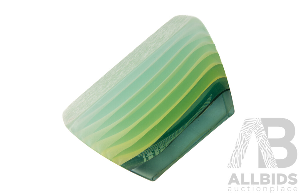 National Library of Australia Anniversary Limited Edition 16 of 100 Paperweight Hand Crafted in Recycled Glass by Local Queanbeyan Glass Artist Richard Neumann